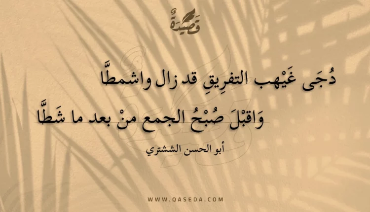 قصيدة دجى غيهب التفريق قد زال واشمطا