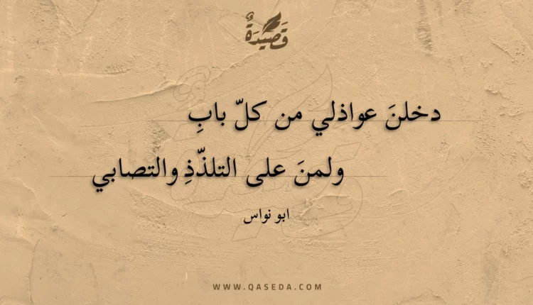 قصيدة دخلن عواذلي من كل باب