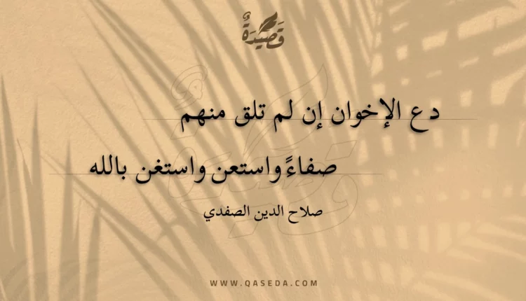 قصيدة دع الإخوان إن لم تلق منهم