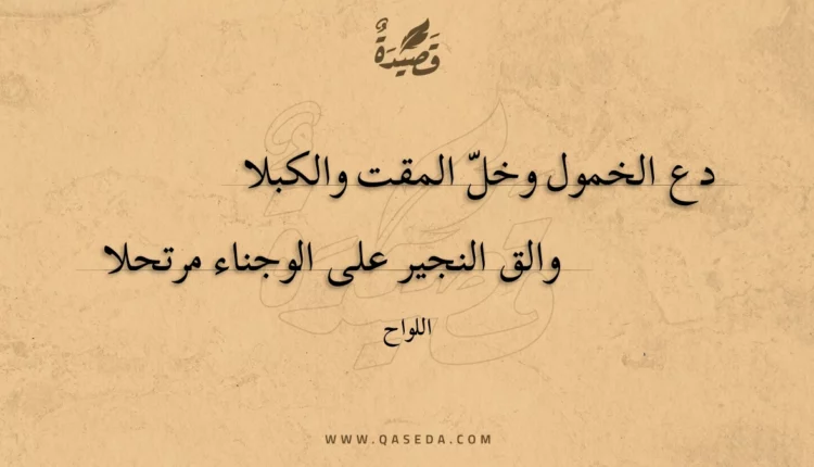 قصيدة دع الخمول وخل المقت والكبلا