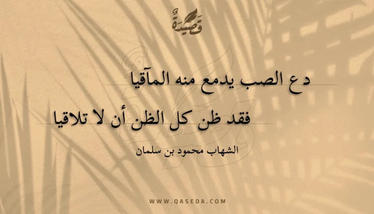 قصيدة دع الصب يدمع منه المآقيا