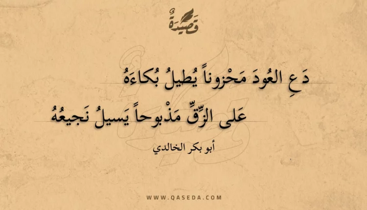 قصيدة دع العود محزونا يطيل بكاءه