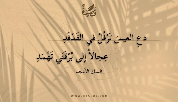 قصيدة دع العيس ترفل في الفدفد