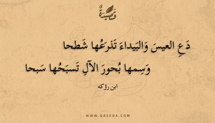 قصيدة دع العيس والبيداء تذرعها شطحا