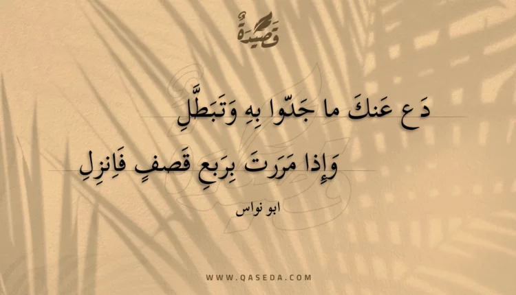قصيدة دع عنك ما جدوا به وتبطل