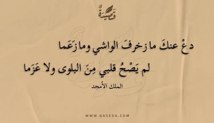 قصيدة دع عنك ما زخرف الواشي وما زعما