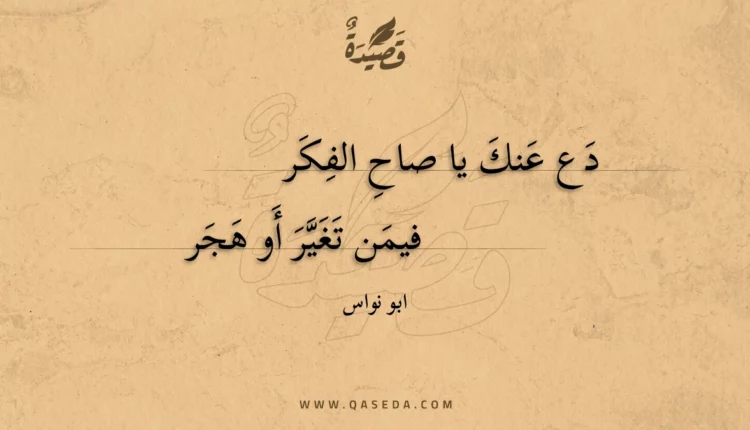 قصيدة دع عنك يا صاح الفكر