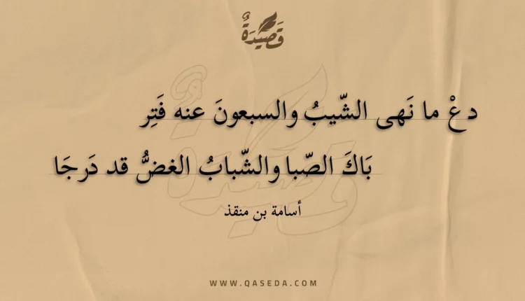 قصيدة دع ما نهى الشيب والسبعون عنه