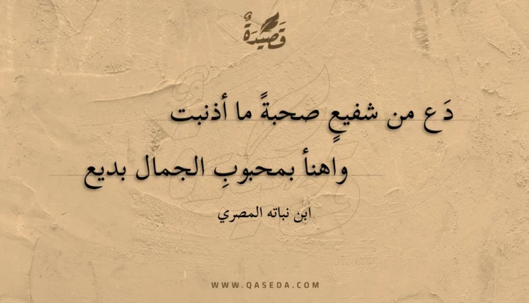 قصيدة دع من شفيع صحبة ما أذنبت