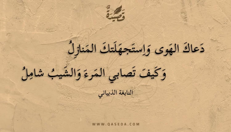 قصيدة دعاك الهوى واستجهلتك المنازل