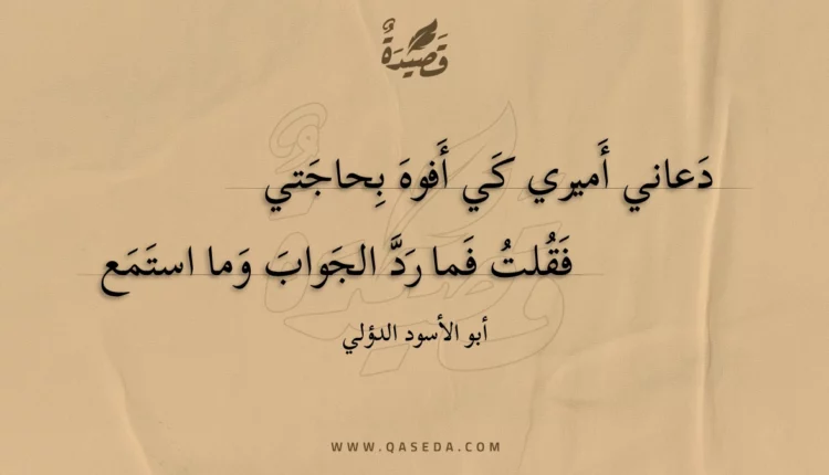 قصيدة دعاني أميري كي أفوه بحاجتي