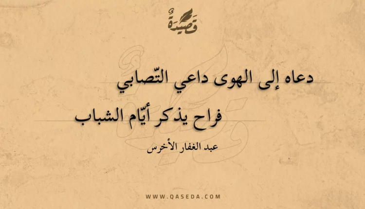قصيدة دعاه إلى الهوى داعي التصابي