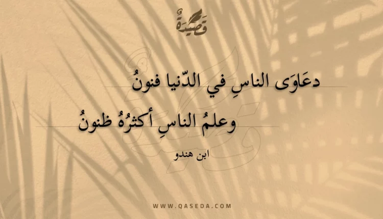 قصيدة دعاوى الناس في الدنيا فنون