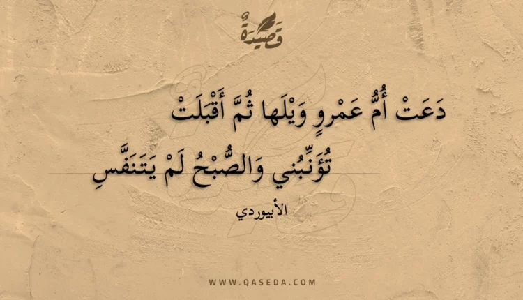قصيدة دعت أم عمرو ويلها ثم أقبلت