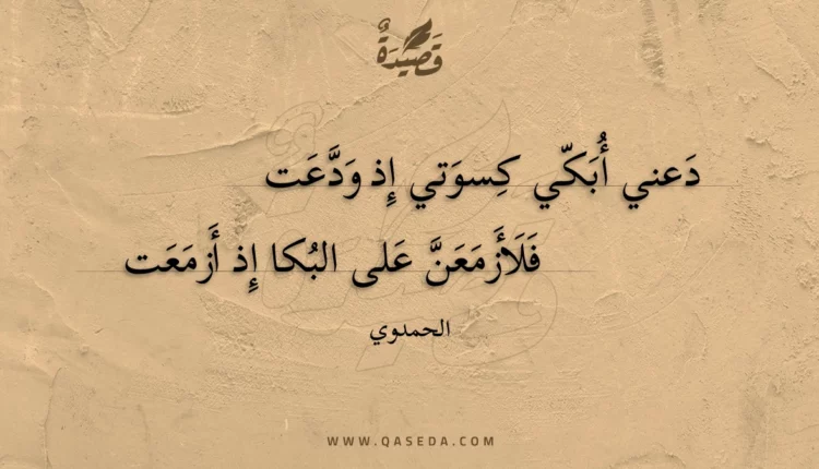 قصيدة دعني أبكي كسوتي إذ ودعت