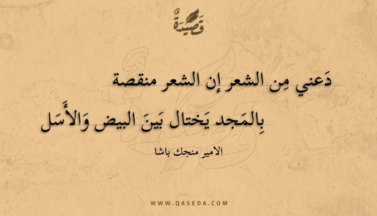 قصيدة دعني من الشعر إن الشعر منقصة