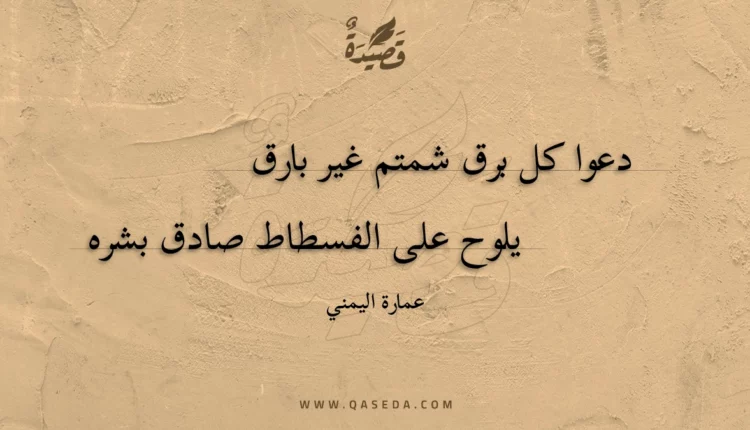 قصيدة دعوا كل برق شمتم غير بارق
