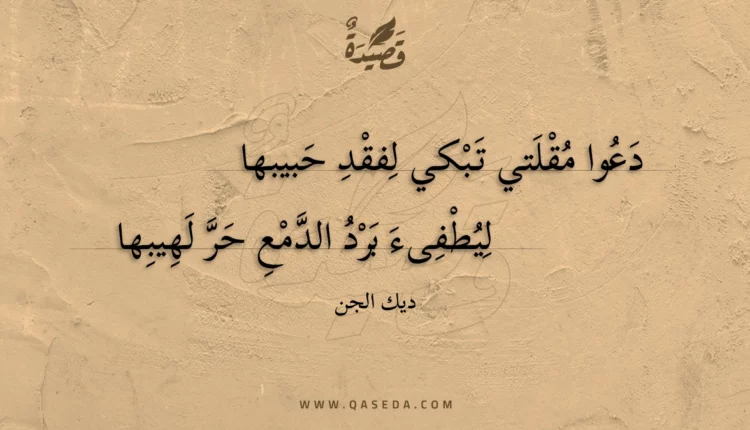 قصيدة دعوا مقلتي تبكي لفقد حبيبها