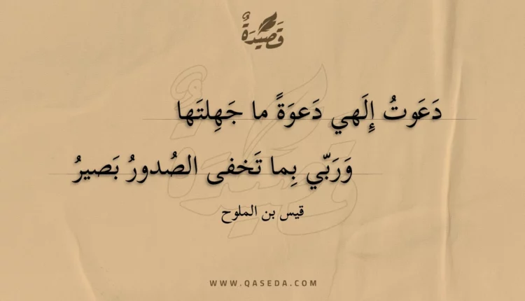 قصيدة دعوت إلهي دعوة ما جهلتها
