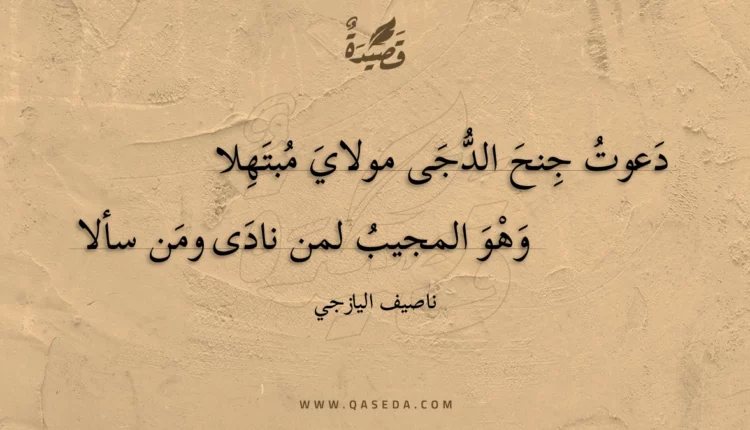 قصيدة دعوت جنح الدجى مولاي مبتهلا
