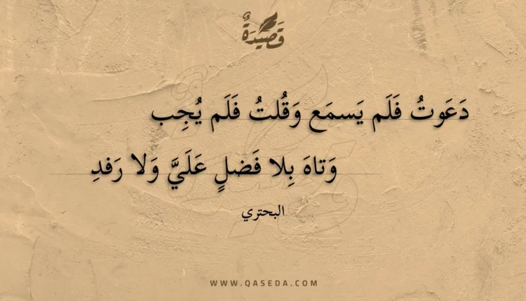 قصيدة دعوت فلم يسمع وقلت فلم يجب