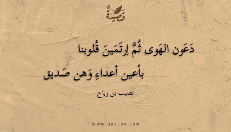 قصيدة دعون الهوى ثم ارتمين قلوبنا