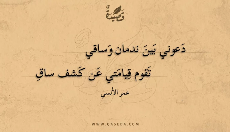 قصيدة دعوني بين ندمان وساقي