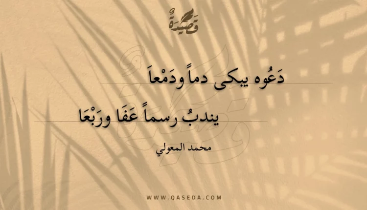 قصيدة دعوه يبكى دما ودمعا