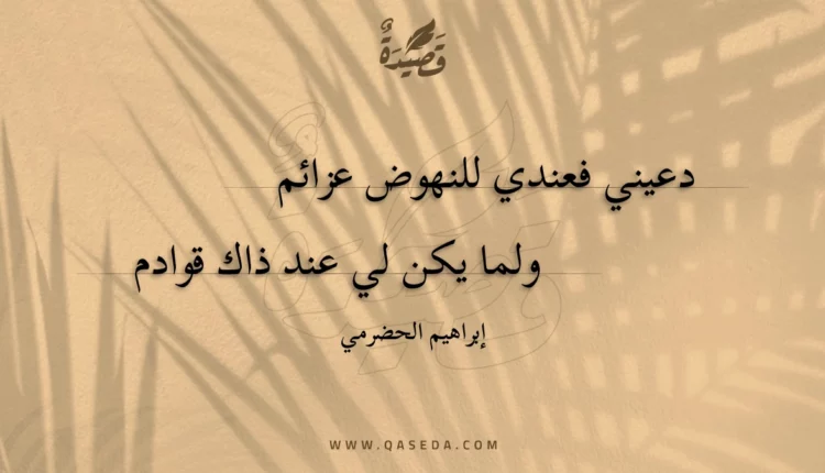 قصيدة دعيني فعندي للنهوض عزائم