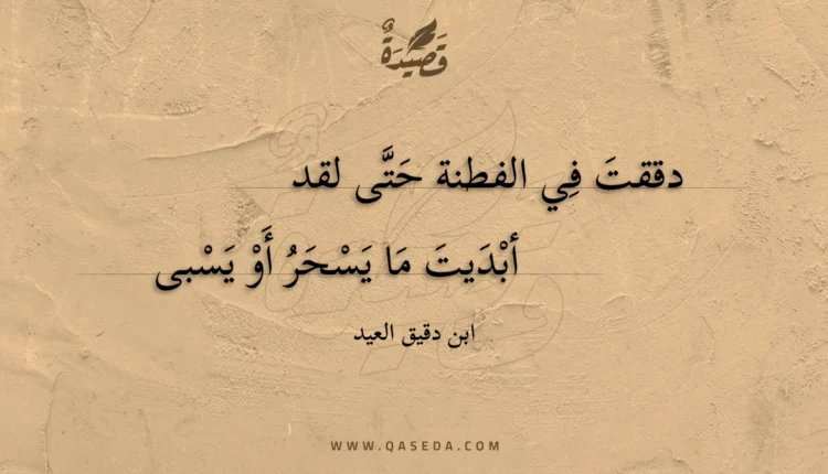 قصيدة دققت في الفطنة حتى لقد