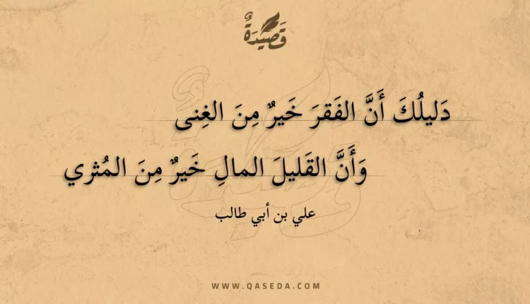 قصيدة دليلك أن الفقر خير من الغنى