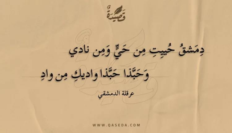 قصيدة دمشق حييت من حي ومن نادي