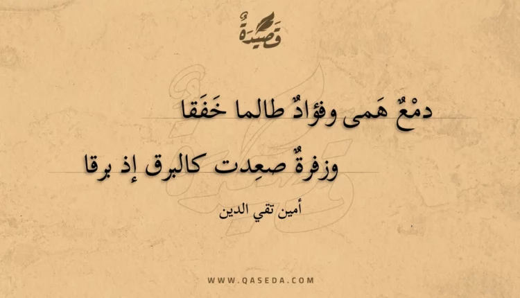 قصيدة دمع همى وفؤاد طالما خفقا