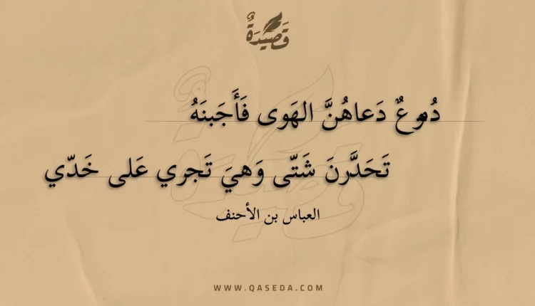 قصيدة دموع دعاهن الهوى فأجبنه