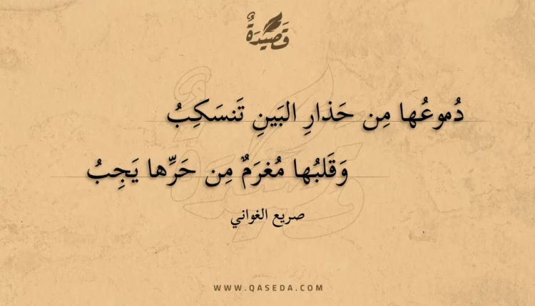 قصيدة دموعها من حذار البين تنسكب