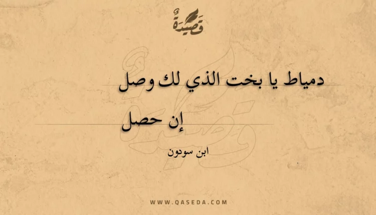قصيدة دمياط يا بخت الذي لك وصل