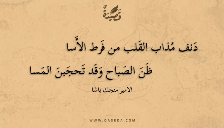 قصيدة دنف مذاب القلب من فرط الأسا