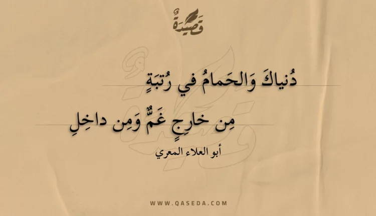 قصيدة دنياك والحمام في رتبة