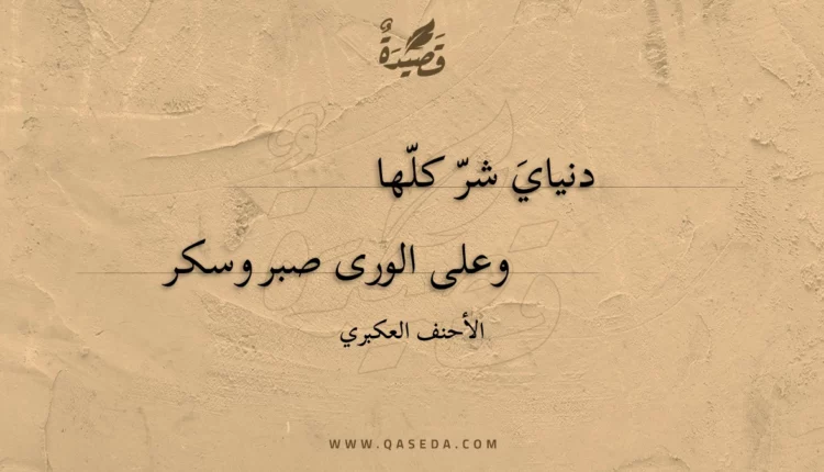 قصيدة دنياي شر كلها
