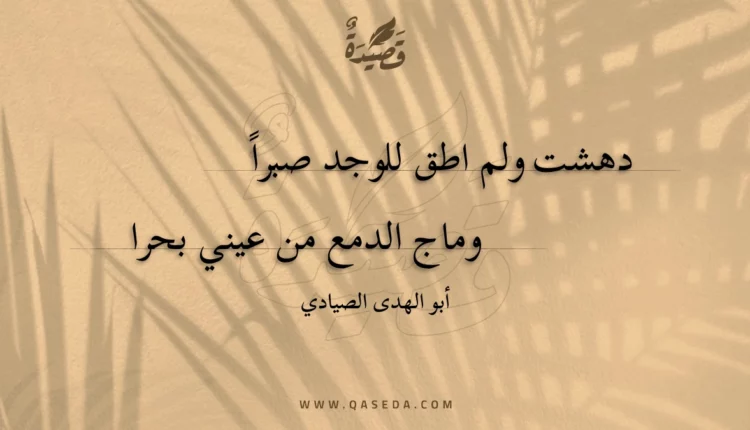 قصيدة دهشت ولم اطق للوجد صبراً