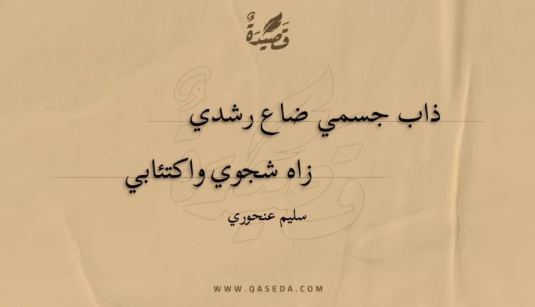 قصيدة ذاب جسمي ضاع رشدي