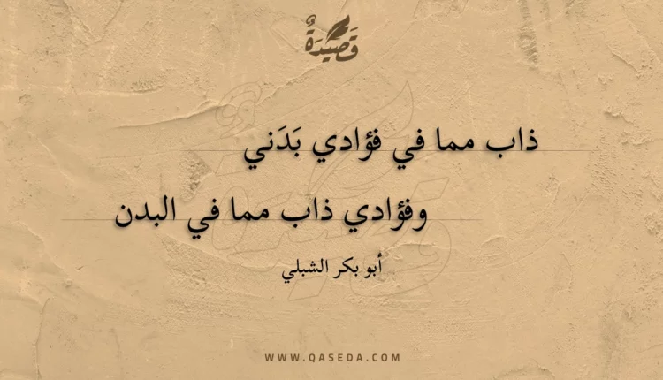 قصيدة ذاب مما في فؤادي بدني