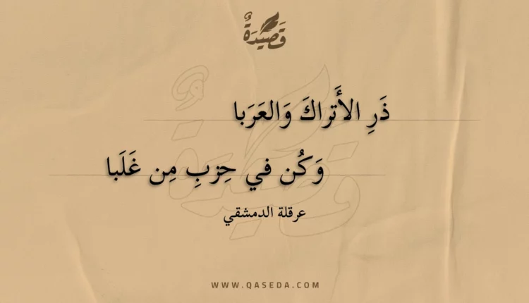 قصيدة ذر الأتراك والعربا