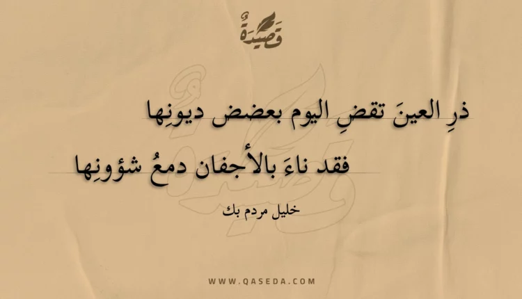 قصيدة ذر العين تقض اليوم بعضض ديونها
