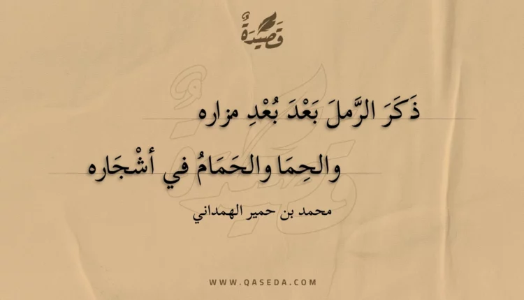 قصيدة ذكر الرمل بعد بعد مزاره