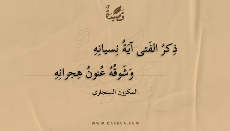 قصيدة ذكر الفتى آية نسيانه