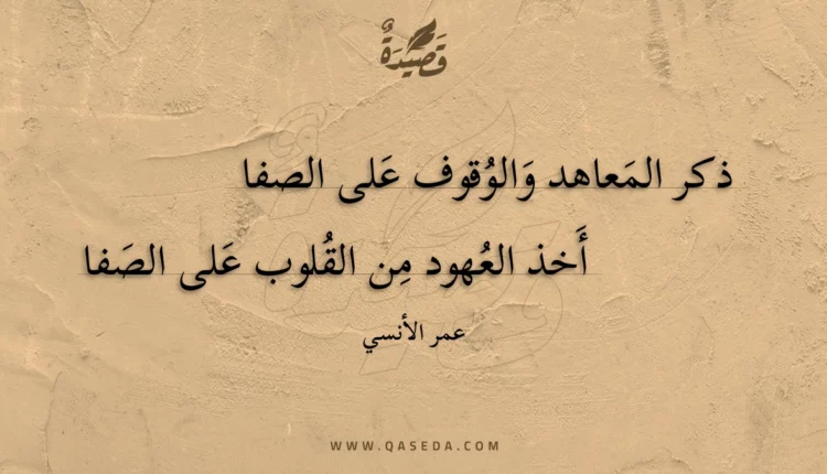 قصيدة ذكر المعاهد والوقوف على الصفا