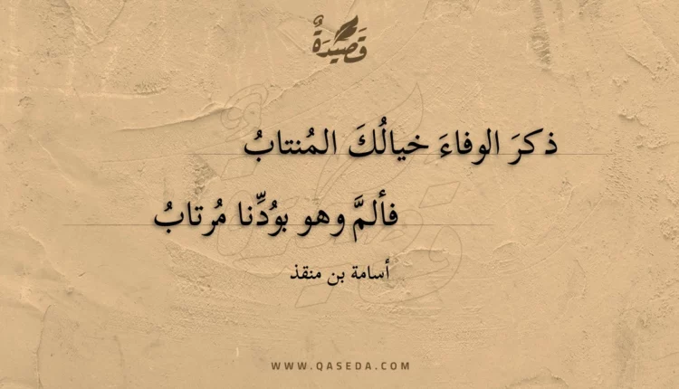 قصيدة ذكر الوفاء خيالك المنتاب