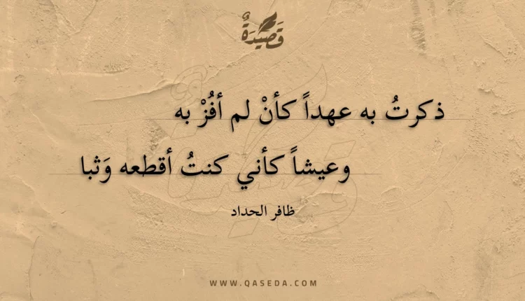 قصيدة ذكرت به عهدا كأن لم أفز به
