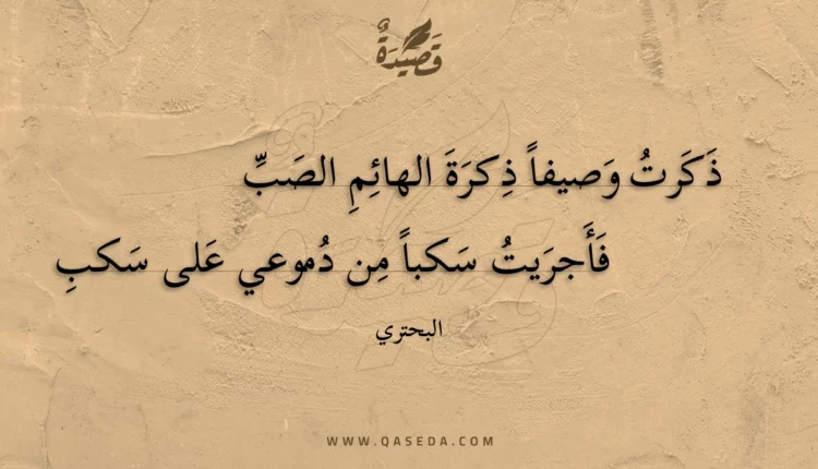 قصيدة ذكرت وصيفا ذكرة الهائم الصب
